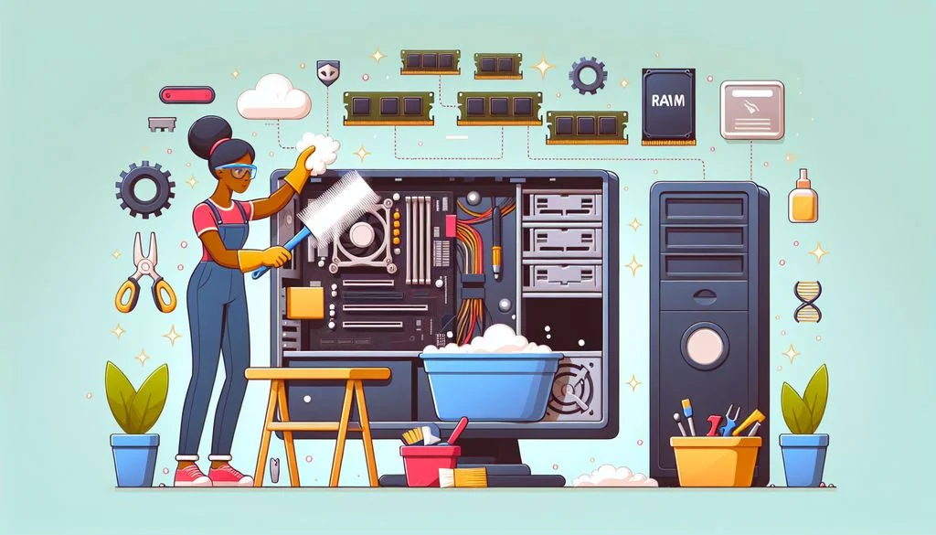 Illustration accompanying the section on installing and configuring computer upgrades
