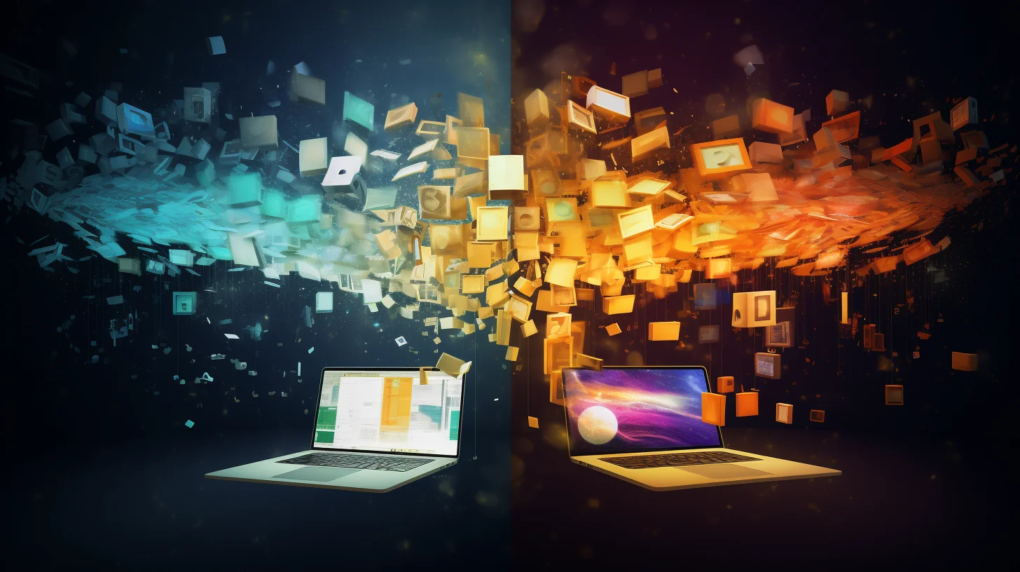 A symbolic comparison between two file synchronization tools.