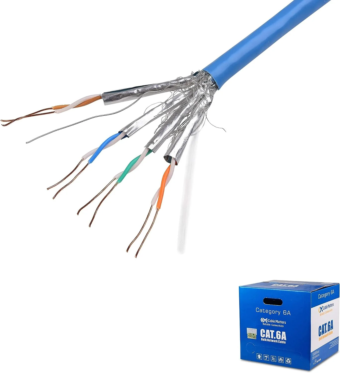 Cable Matters 10Gbps UL Listed in-Wall (cm) Bare Copper Shielded Cat 6A Cable