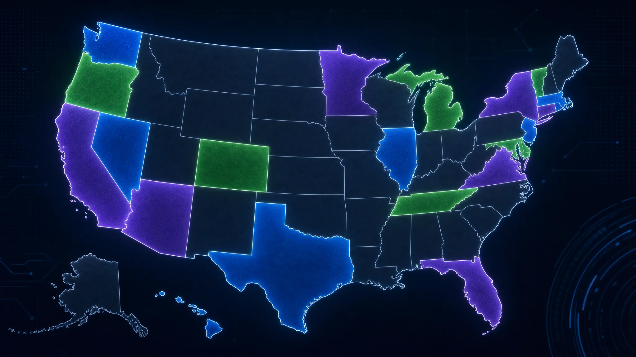 Chart showing 18 US states with comprehensive privacy laws in 2026, illustrating the growing demand for CIPP/US certified privacy professionals