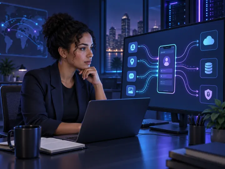 Illustration of a privacy specialist at work, representing the video's INFP pairing
