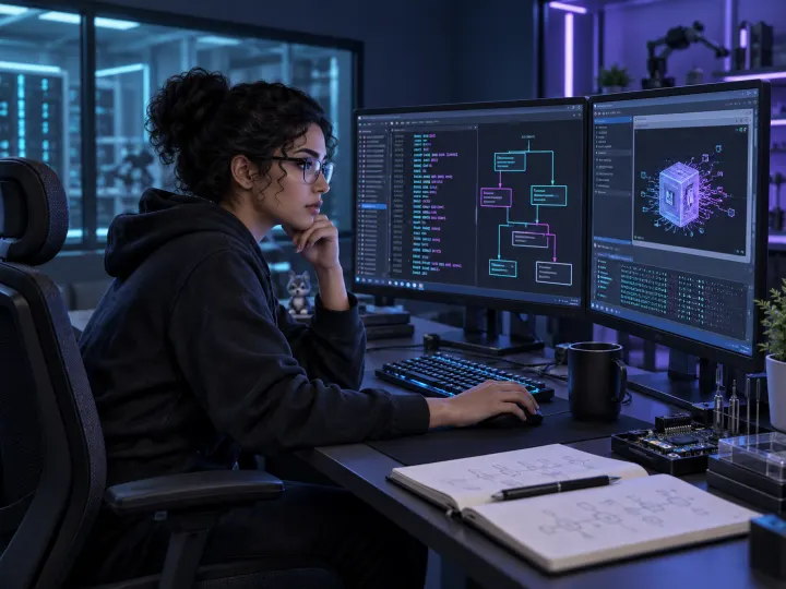 Illustration of a vulnerability researcher at work, representing the video's INTP pairing