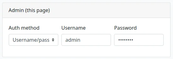 XBee ESP32 Admin User Configuration Page