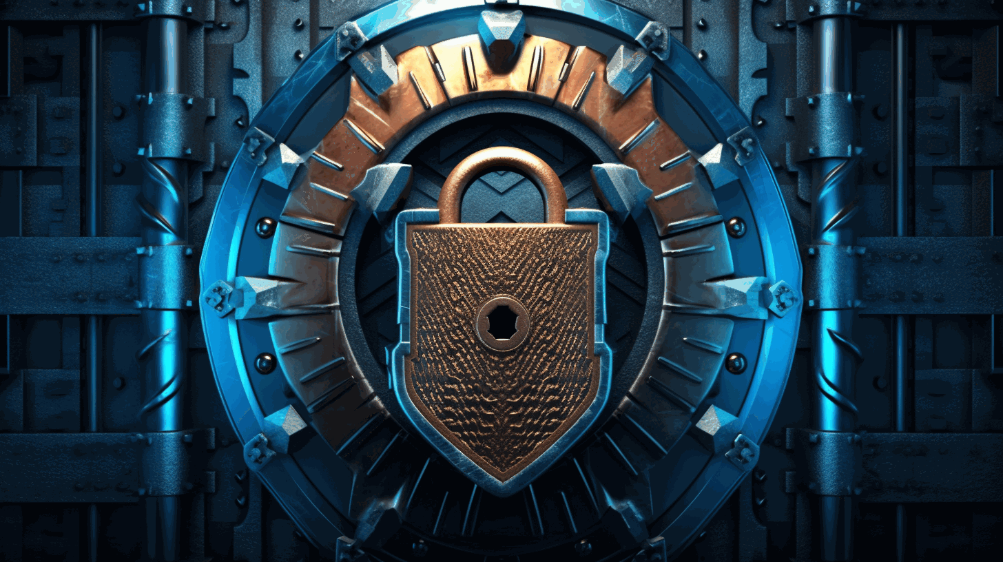 An image depicting a shield with a padlock symbolizing cybersecurity defense and protection against cyber threats.