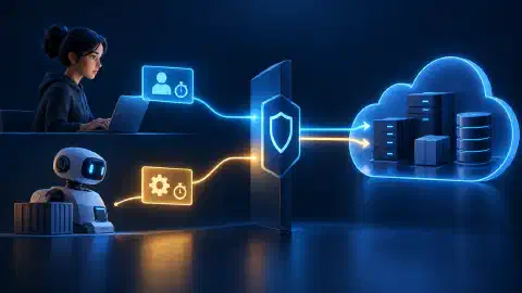 Human and workload principals receiving short-lived sessions before accessing cloud resources.