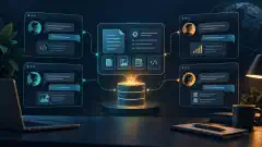 Two organized AI project workspaces holding a project brief, reference files, and separate conversations