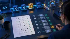 A reviewer compares a completed answer sheet with security controls and flags one conditional result.