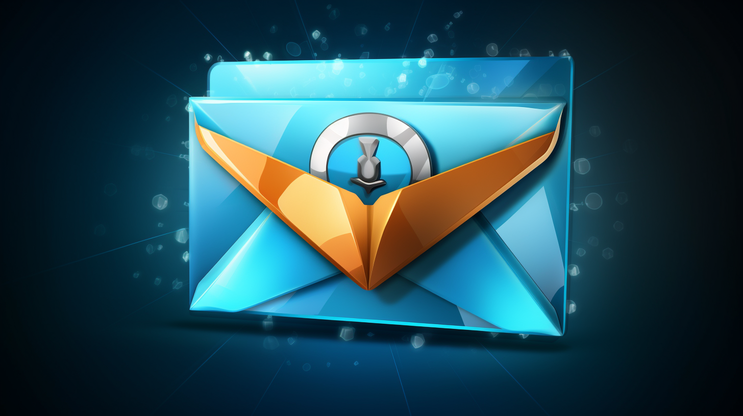 A symbolic illustration of a locked email envelope guarded by a shield,
