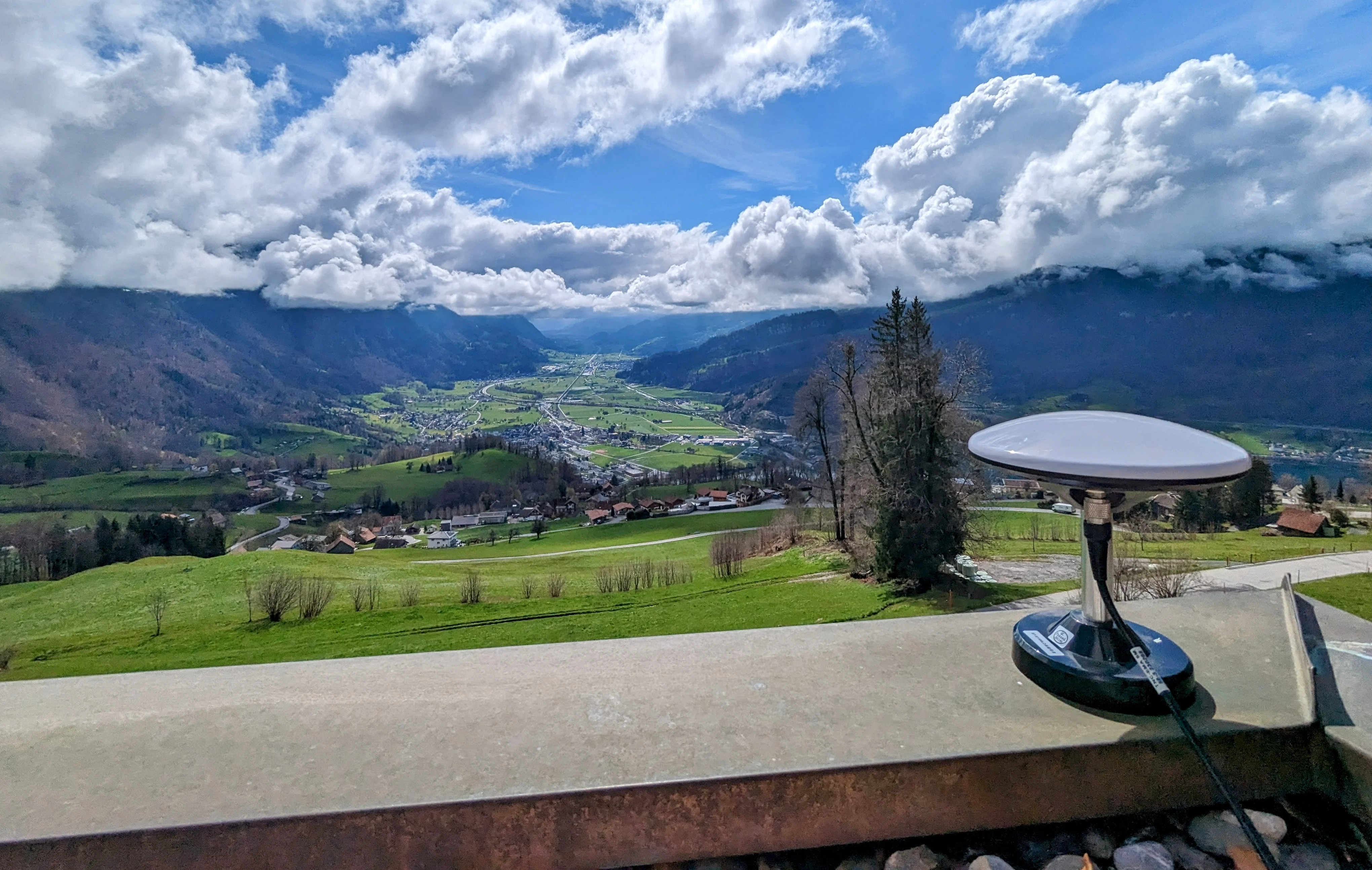 An Installed Tri-Band GPS Antenna