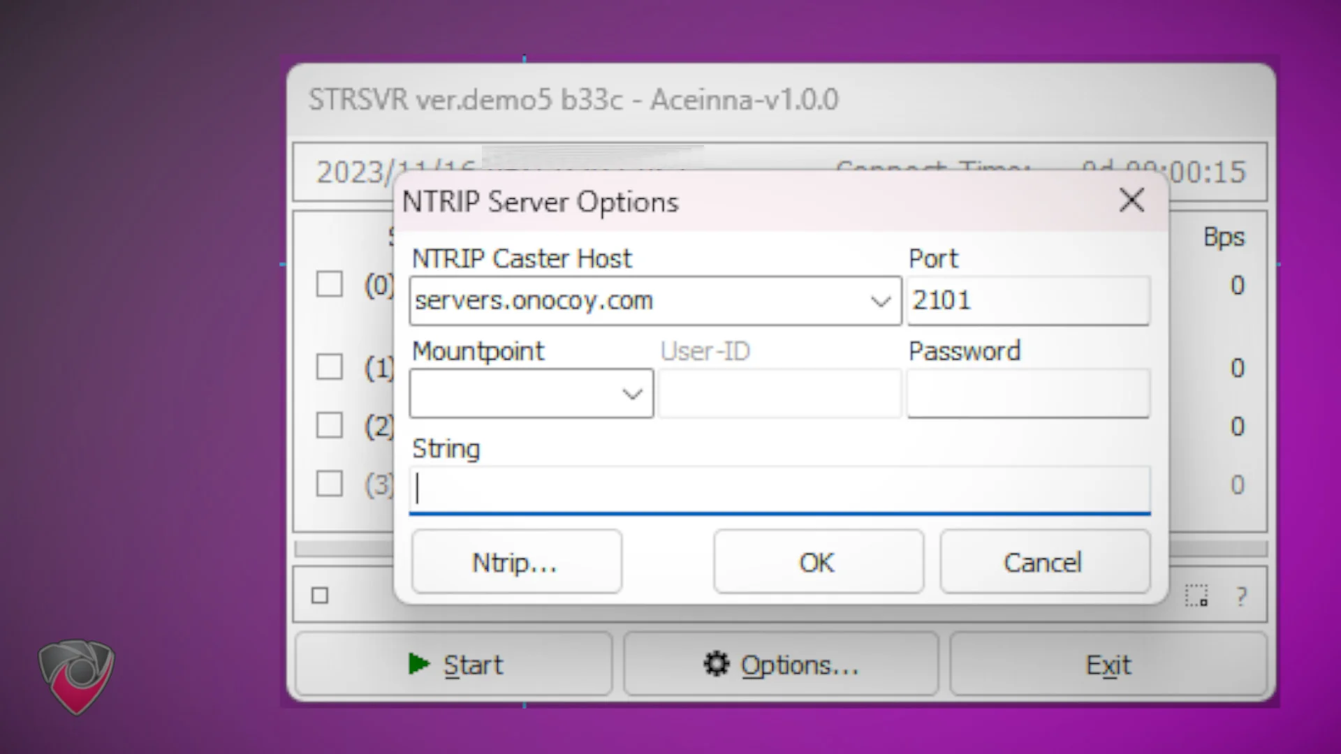 STRSVR NTRIP Server Configuration